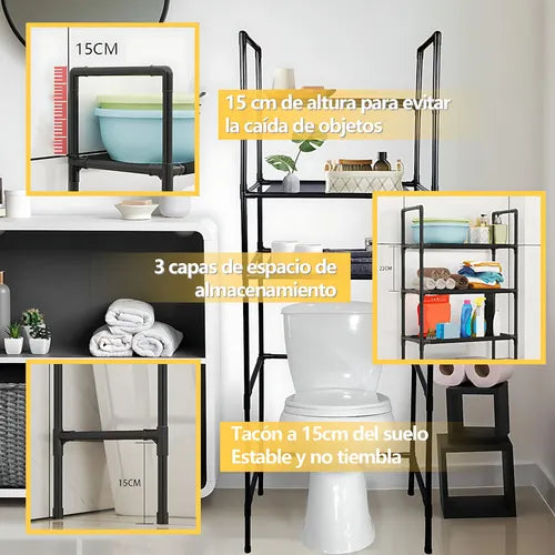 🚿 Organizador de Baño de 3 Niveles para Inodoro