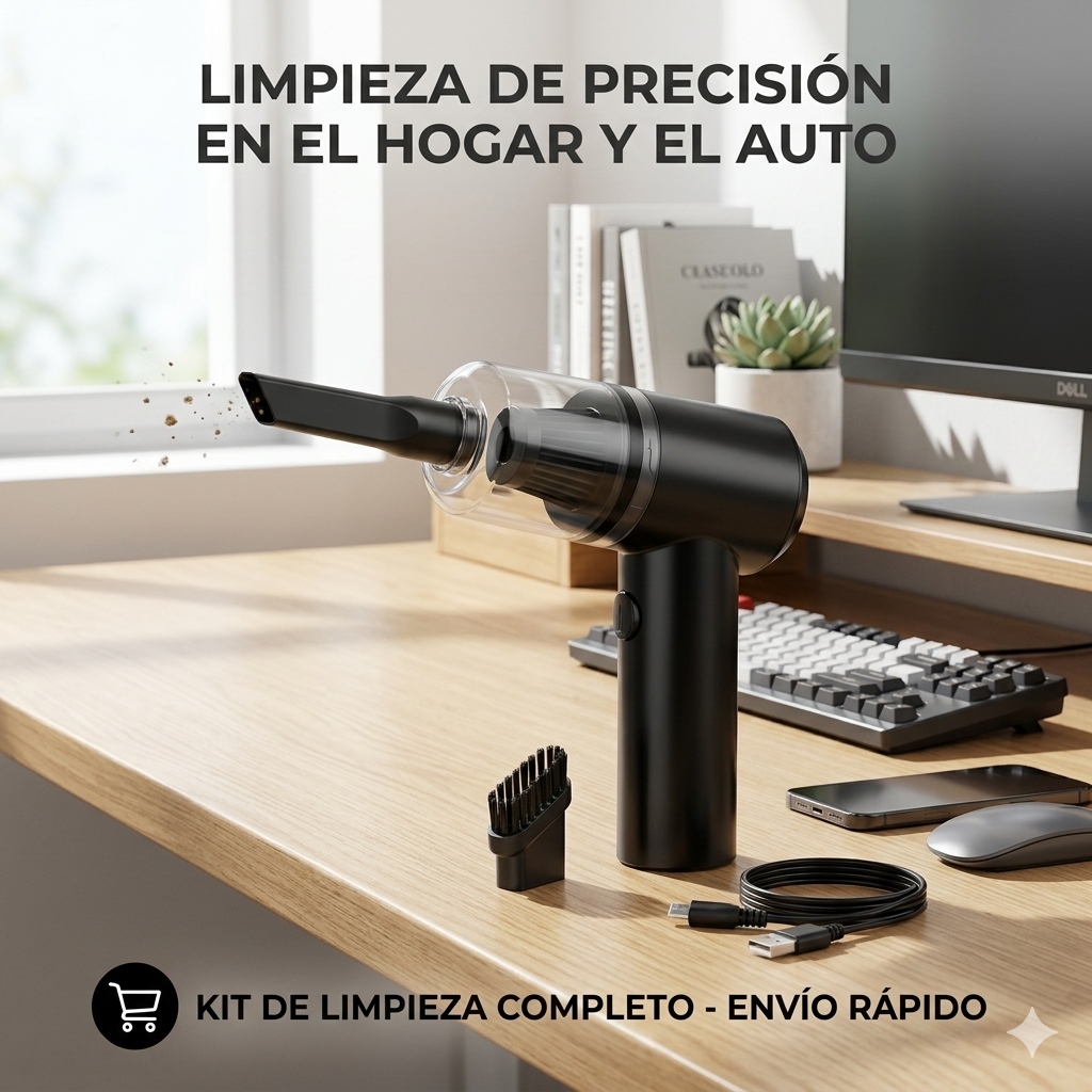 🚗✨ Aspiradora Portátil 2 en 1 Recargable